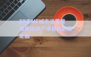 XX市MF城市運營管理債權(quán)資產(chǎn)項目政府債定融
