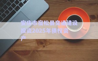 安慶市宿松縣交通建設(shè)投資2025年債權(quán)資產(chǎn) 安慶市宿松縣交通建設(shè)投資2025年債權(quán)資產(chǎn)